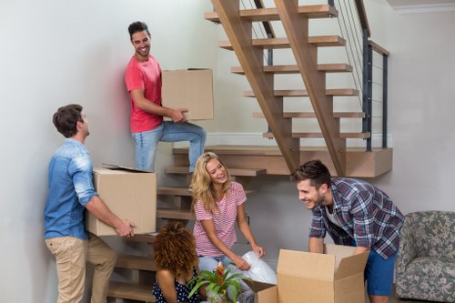 House removalists arriving at a Belsize Park residence